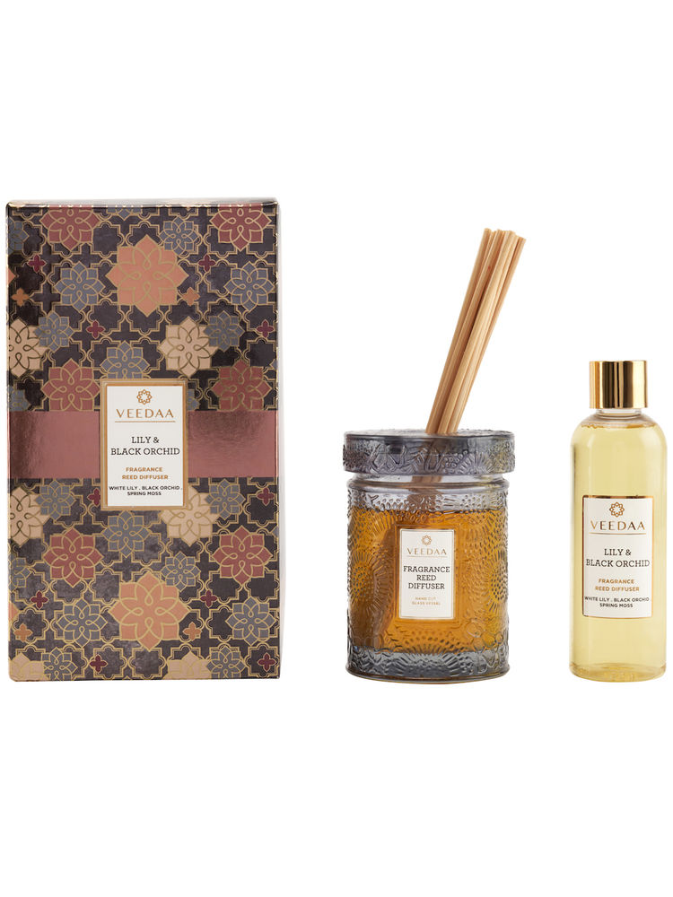 Veedaa Candles Lily & Black Orchid Reed Diffuser Set-picture-11