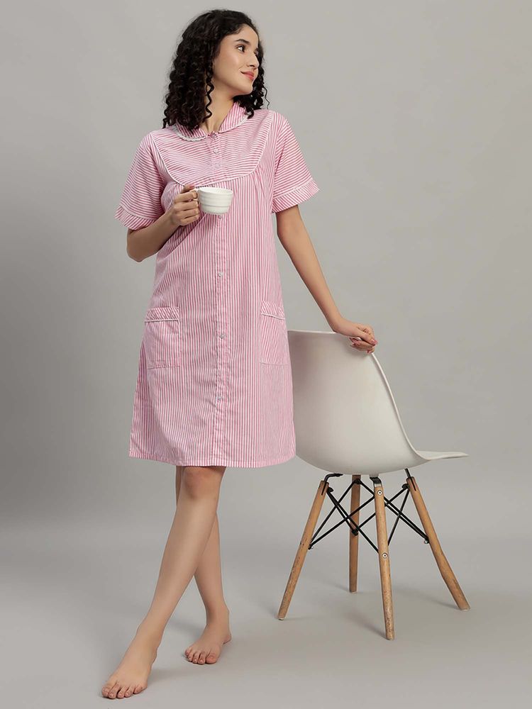 SEPHANI Women Pink Nightdress-picture-16