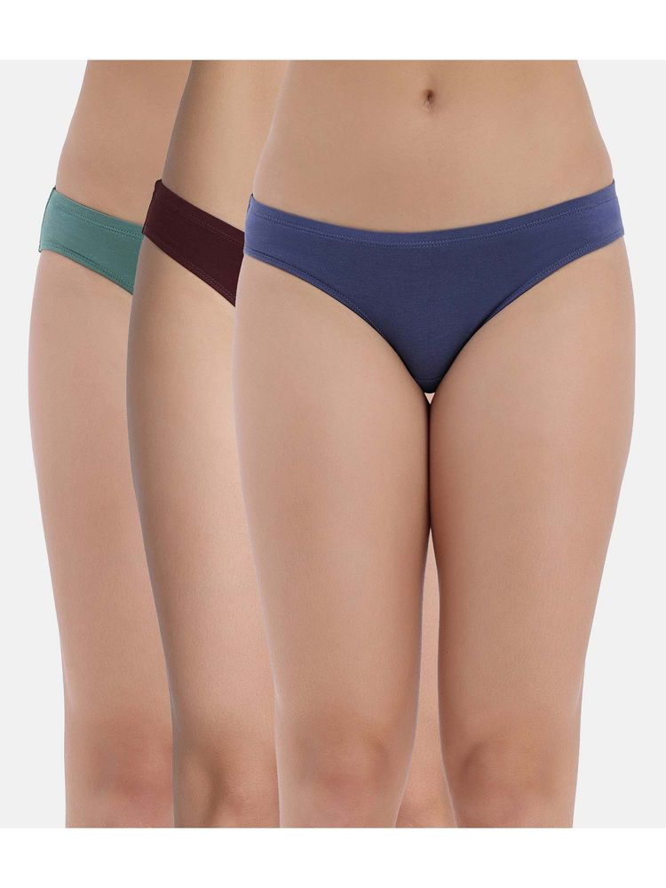 Zivame Low Rise Full Coverage Brief Panty - Multi-Color (Pack of 3)-picture-36