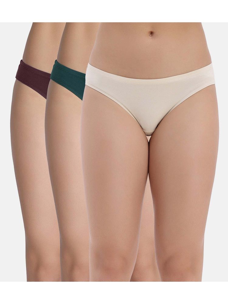 Zivame Low Rise Full Coverage Brief Panty - Multi-Color (Pack of 3)-picture-19