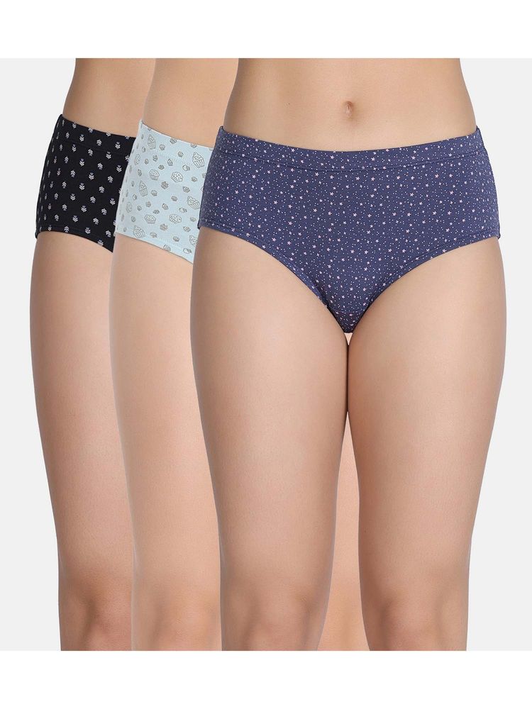 Zivame Medium Rise Full Coverage Hipster Panty - Multi-Color (Pack of 3)-picture-23