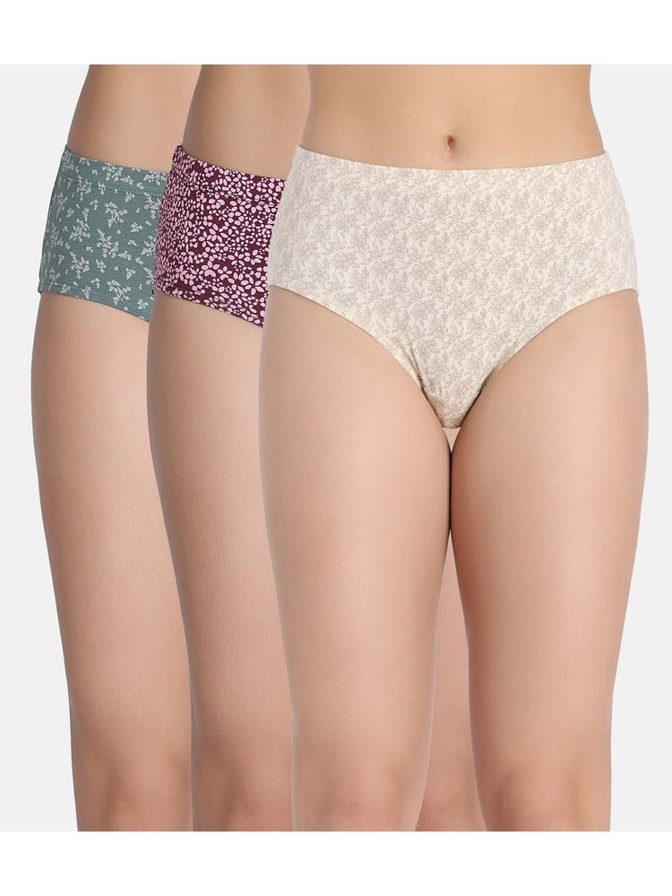 Zivame Medium Rise Full Coverage Hipster Panty - Multi-Color (Pack of 3)-picture-2