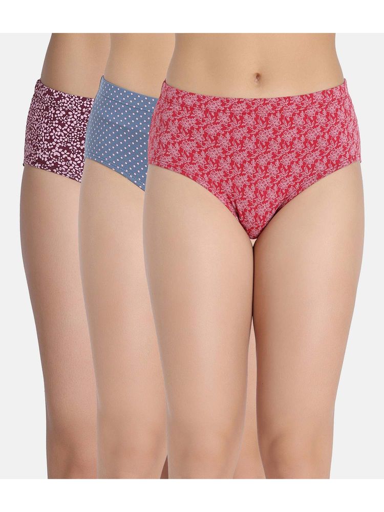 Zivame Medium Rise Full Coverage Hipster Panty - Multi-Color (Pack of 3)-picture-11