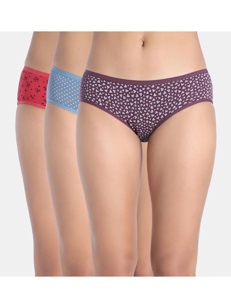 Zivame Low Rise Full Coverage Hipster Panty - Multi-Color (Pack of 3)-picture-28