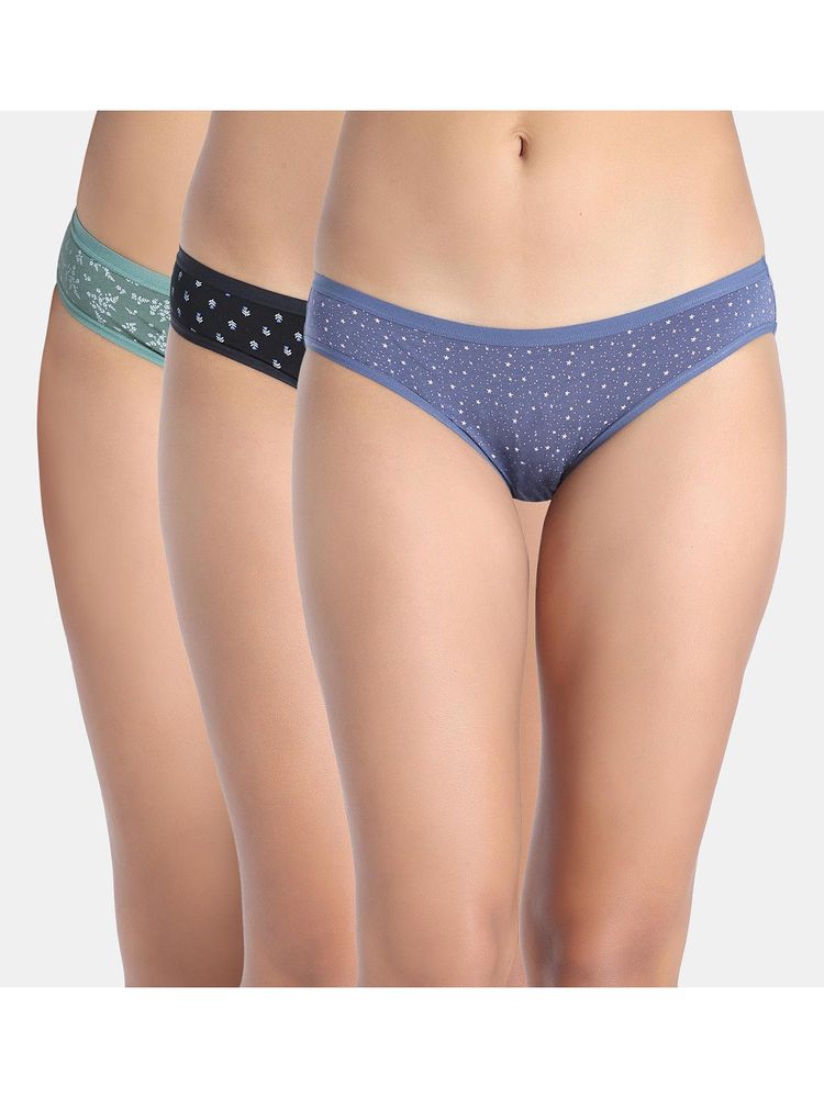 Zivame Low Rise Full Coverage Brief Panty - Multi-Color (Pack of 3)-picture-27
