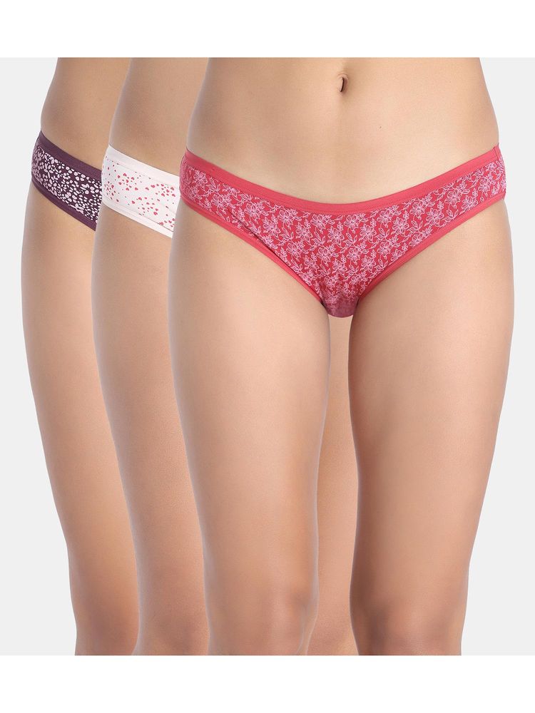 Zivame Low Rise Full Coverage Brief Panty - Multi-Color (Pack of 3)-picture-13