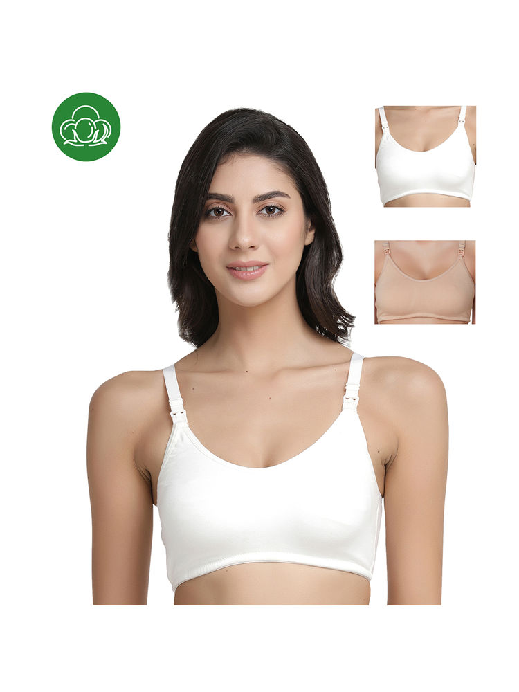 Inner Sense Organic Antimicrobial Soft Nursing Bra Pack of 3 - Multi-Color-image-44