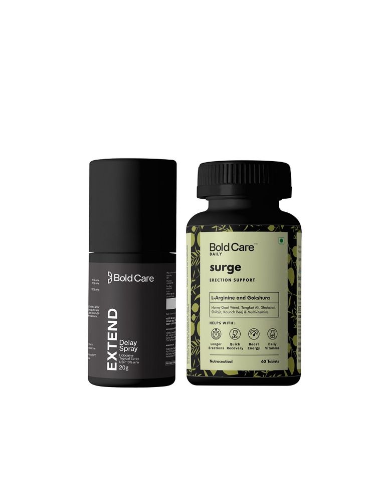 Bold Care Erection Support Kit - Surge Tablets + Extend Delay Spray