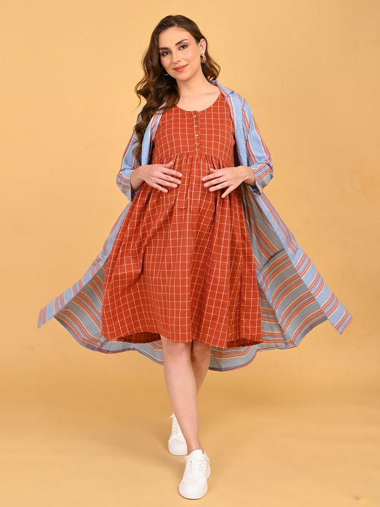 The Mom Store Copper Daybreak Maternity and Nursing Dress with Jacket-picture-18