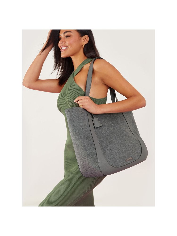 Accessorize London Womens Grey Felt Shoulder Bag-picture-11