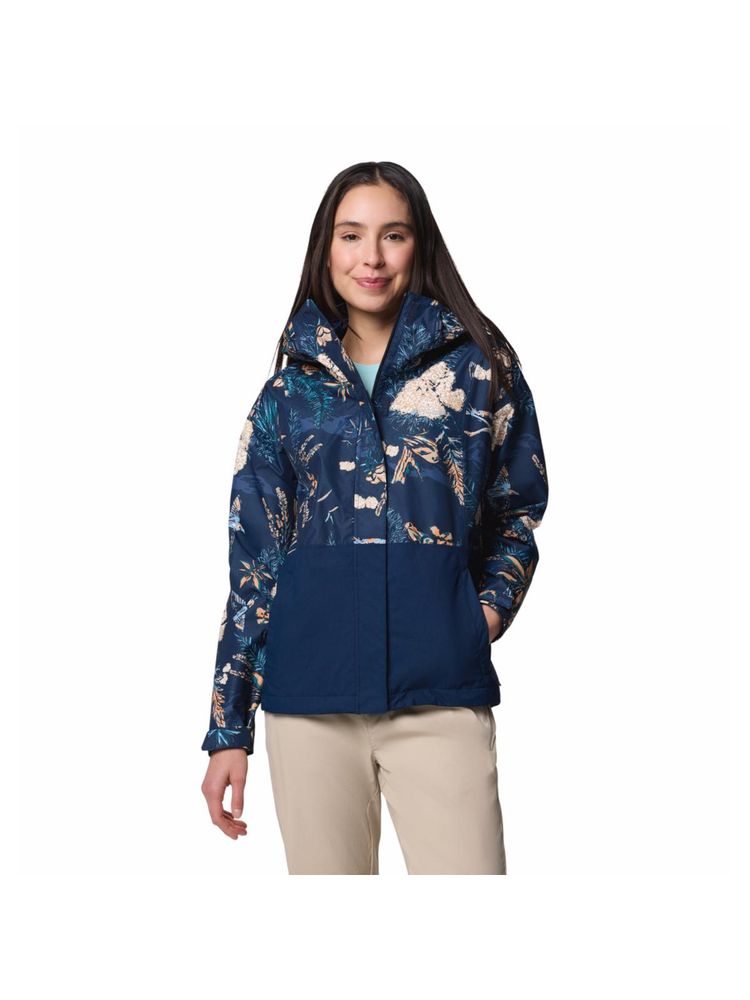 Columbia Womens Navy Blue Omni-Tech Hikebound Printed Rain Jacket-picture-16