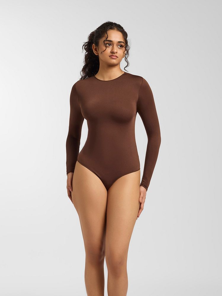 FEIER Luxe-Feel Brown Long Sleeve Bodysuit-picture-23