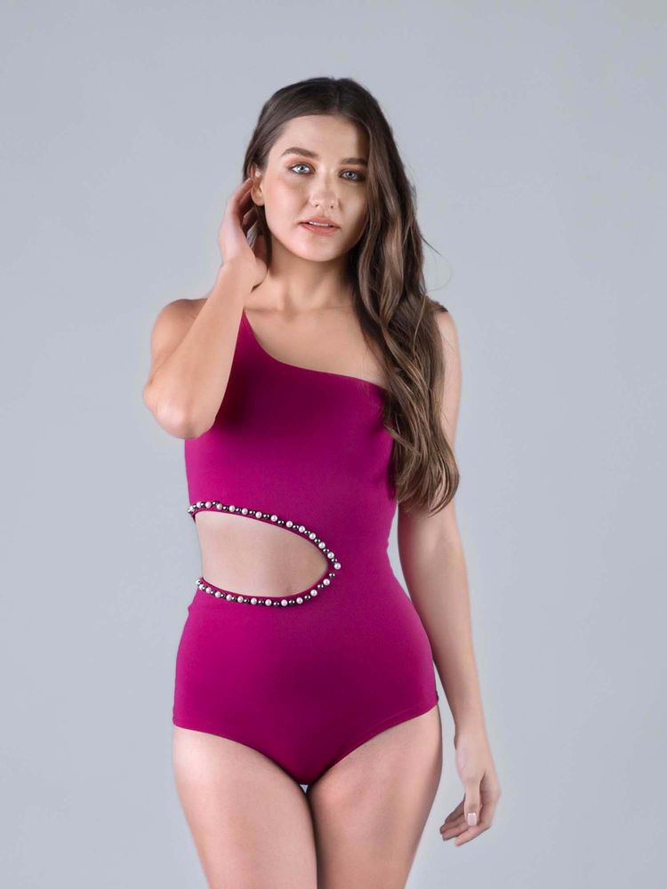 Keepfit Pink Solid Regular Fit Swimwear-image-23