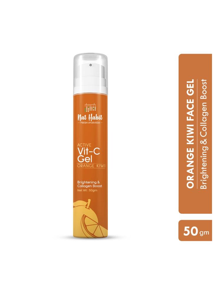 Nat Habit Active Orange Kiwi Vitamin C Face Gel Moisturiser For Brightening & Collagen Boost-picture-16