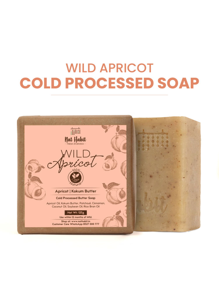 Nat Habit Ayurvedic Cold Process Apricot Butter Bath Soap - Vit C, Whitening, Nourishing & Handmade-picture-12