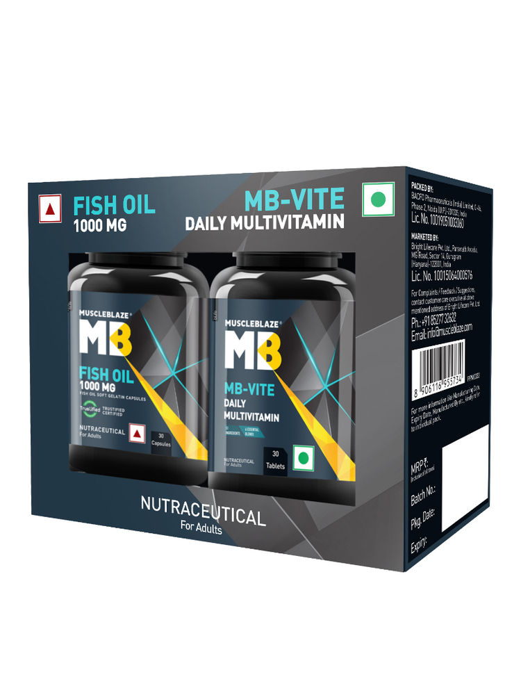MuscleBlaze Mb-vite Multivitamin, 30 Tablets With Omega 3 Fish Oil 1000 Mg, 30 Fish Oil Capsules-picture-10