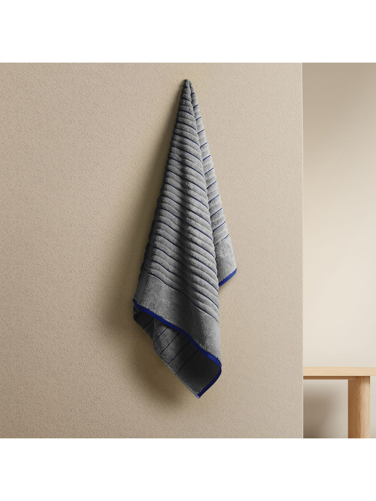 SPACES Grey Exotica Cotton 575 GSM Dobby Plain Ultra Absorbent Bath Towel-image-32