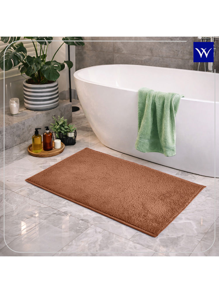 Welspun Brown Forever Polyester Machine Tufted Plain Anti-Skid Bath Mat (S)-image-19