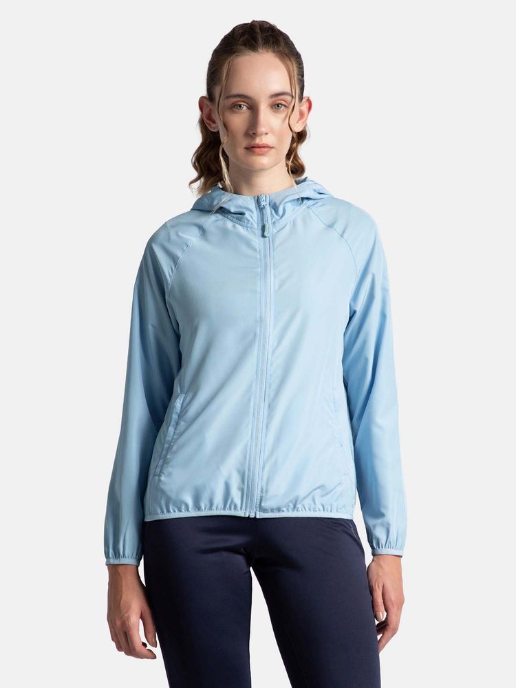 Jockey MW50 Women Microfiber Fabric Water Resistant Hooded Jacket - Powder Blue-picture-10
