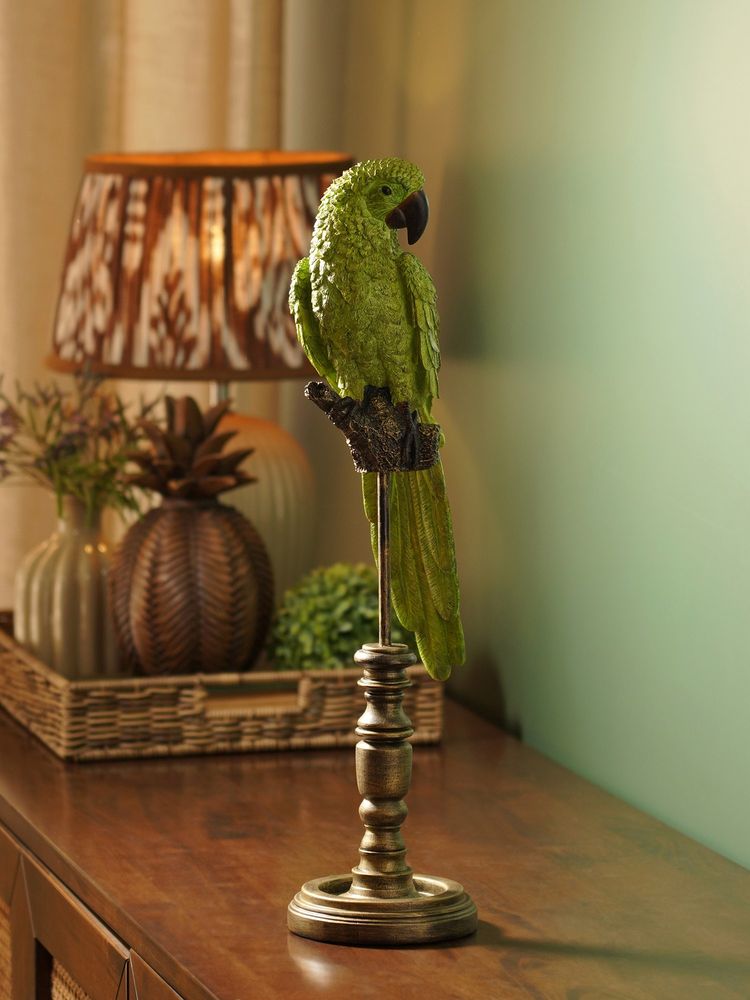 Pure Home + Living Green Polyresin Parrot on Bronze Stand-image-21