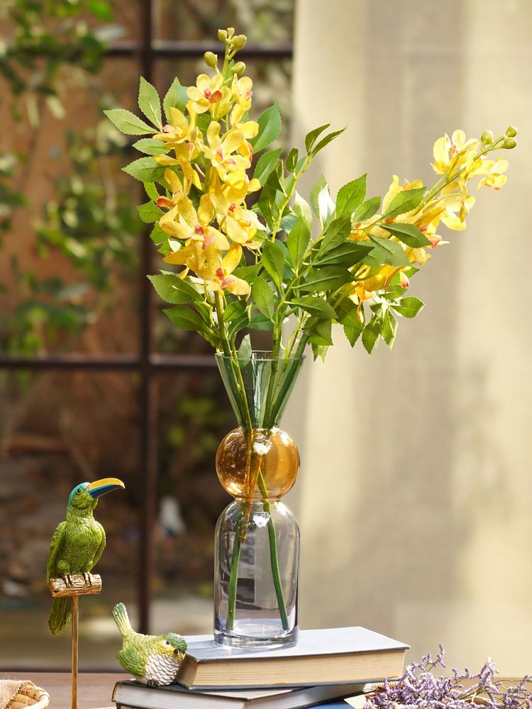 Pure Home + Living Amber Green Blue Trinity Colour blocked Glass Vase-image-22