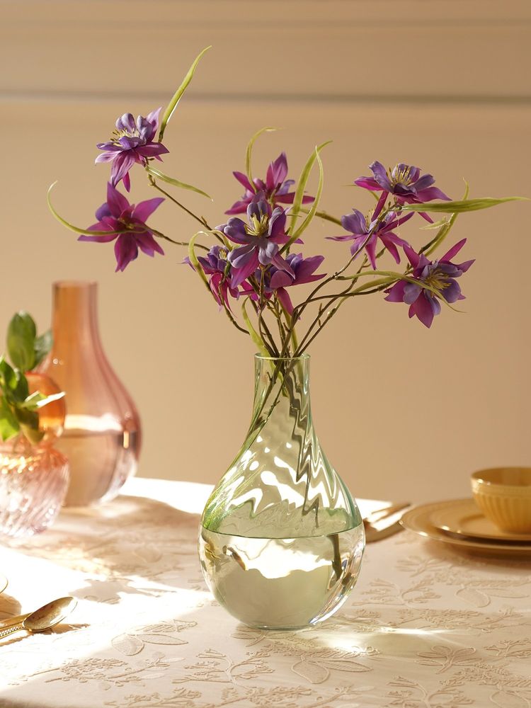 Pure Home + Living Blue Green Swirl Glass Vase with Ombre-image-48