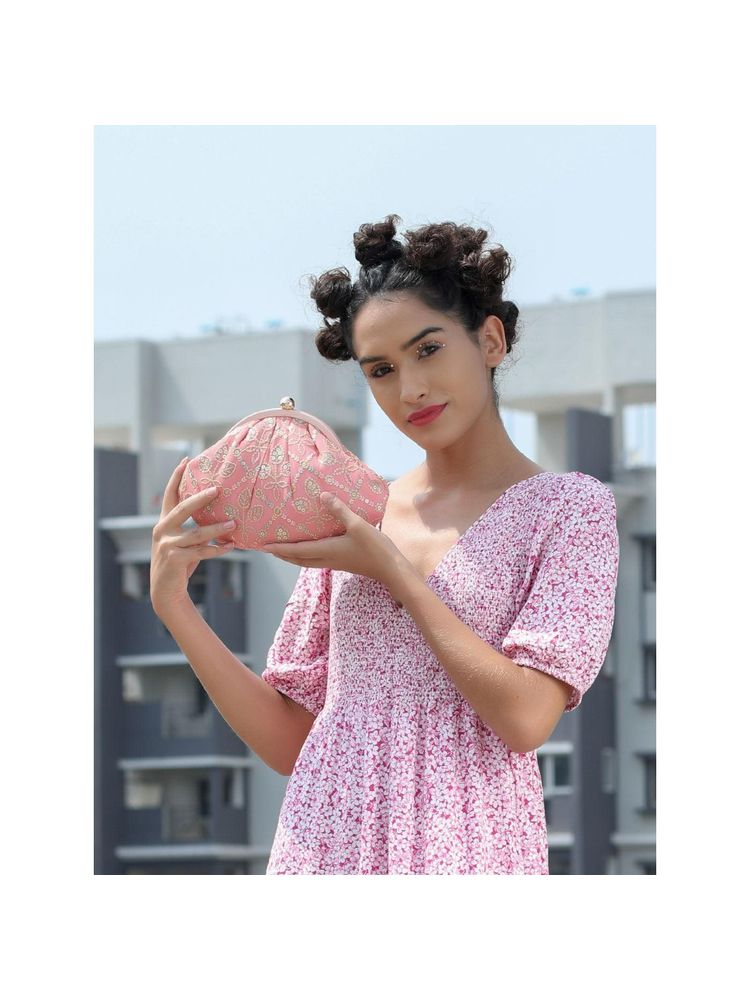 Odette Pink Floral Sophisticated Clutch for Women-image-34