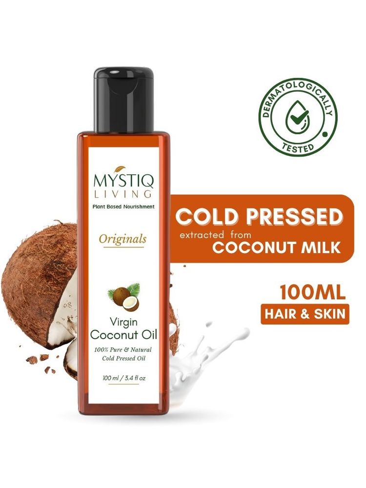 Mystiq Living Virgin Coconut Oil 100% Pure Cold Pressed For Hair, Face, Skin, Body & Baby Massage-picture-27