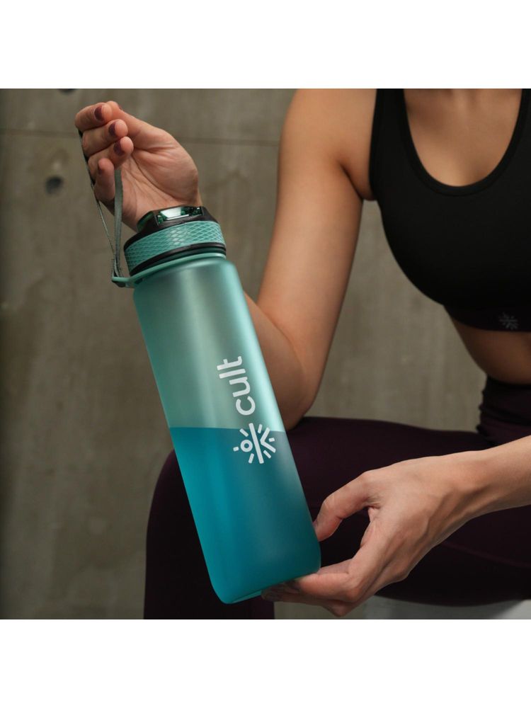 CULT Motivational Bottle 1L Unisex Time Mark Sipper With Straw Mint Green-picture-35