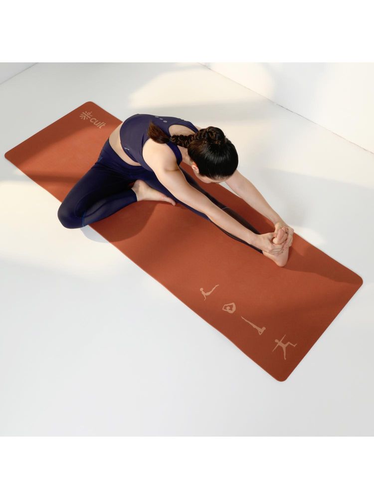 CULT Yoga Mat Tpe 6Mm Brown With Strap And Bag-image-3