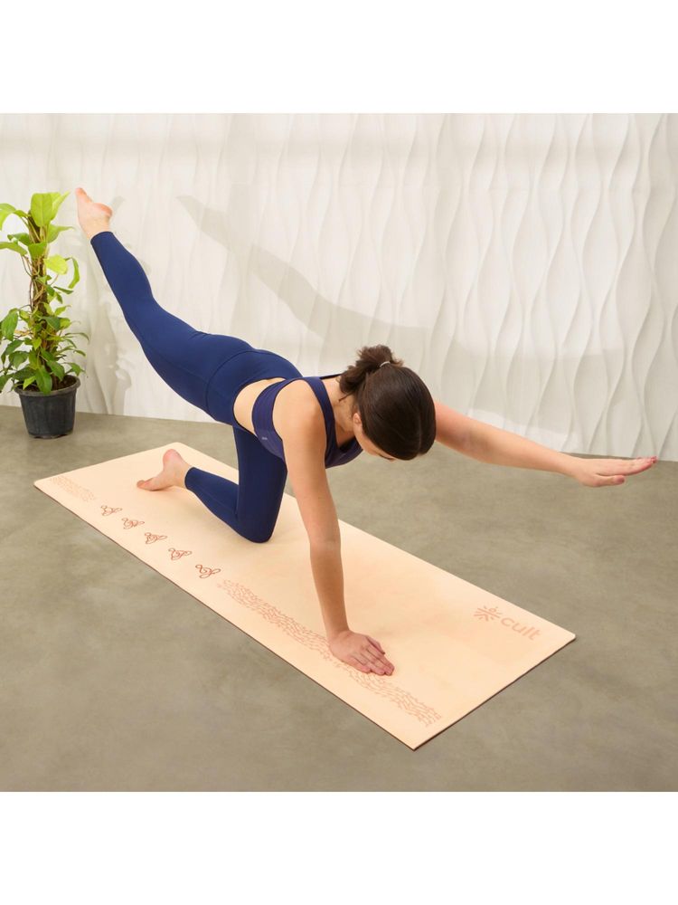 CULT Yoga Mat Tpe 6Mm Peach With Strap And Bag