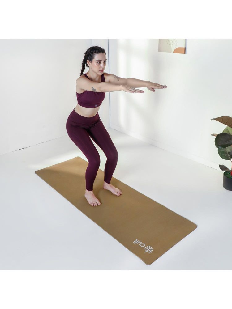 CULT Yoga Mat Tpe 8Mm Brown With Strap And Bag-picture-27