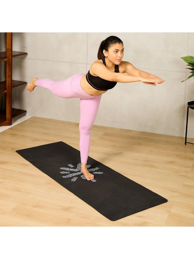 CULT Yoga Mat Unisex Tpe Black 6Mm With Bag And Strap