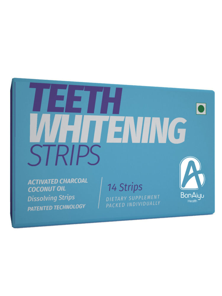 Bonayu Teeth Whitening Strips With Activated Charcoal & Coconut Oil, All Natural