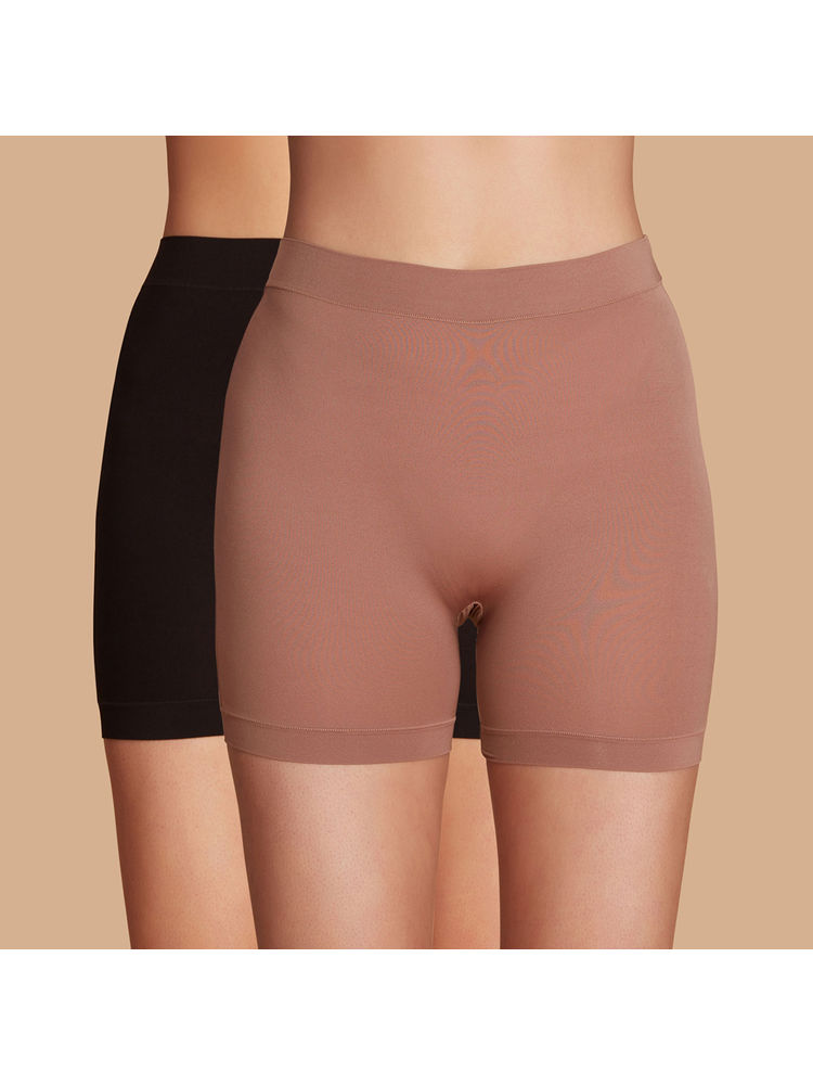 nykd by nykaa NYKD Women Shorties NYP357 P02 Black-Brown-picture-24