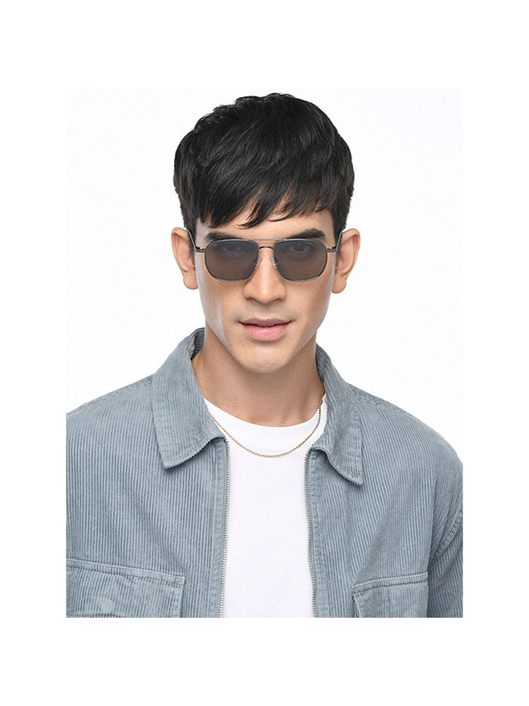 Vincent Chase Grey Gunmetal Full Rim Rectangle Square Polarized All-Time Hits Sunglasses-picture-22