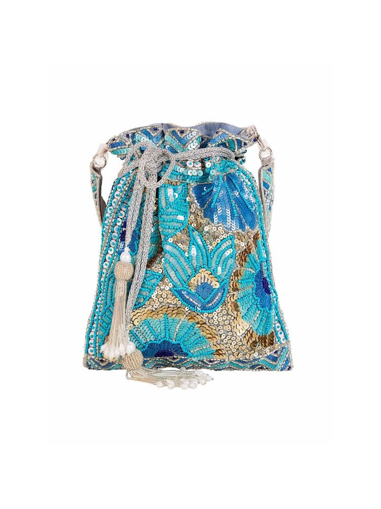 Tarini Nirula Florentine Blue Potli Bag-picture-10