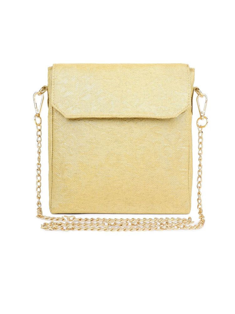 Tarini Nirula Flora Gold Sling Bag with Detachable Strap-picture-12