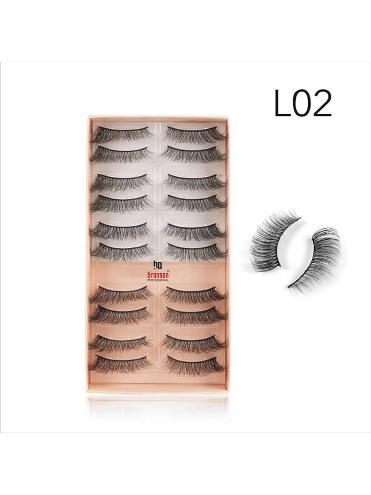 Bronson Professional Eyelash Set 3D False Long And Natural Eye Makeup No. L02