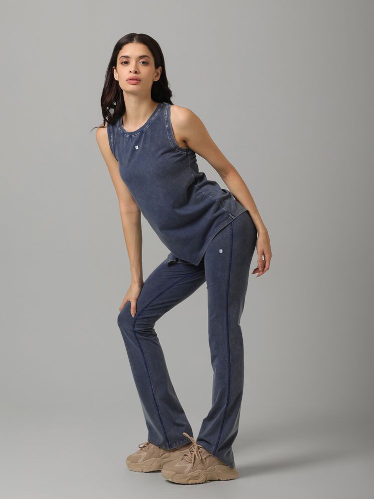 NeceSera Women Sculpt Cotton Denim Blue Bootcut Pant-image-3