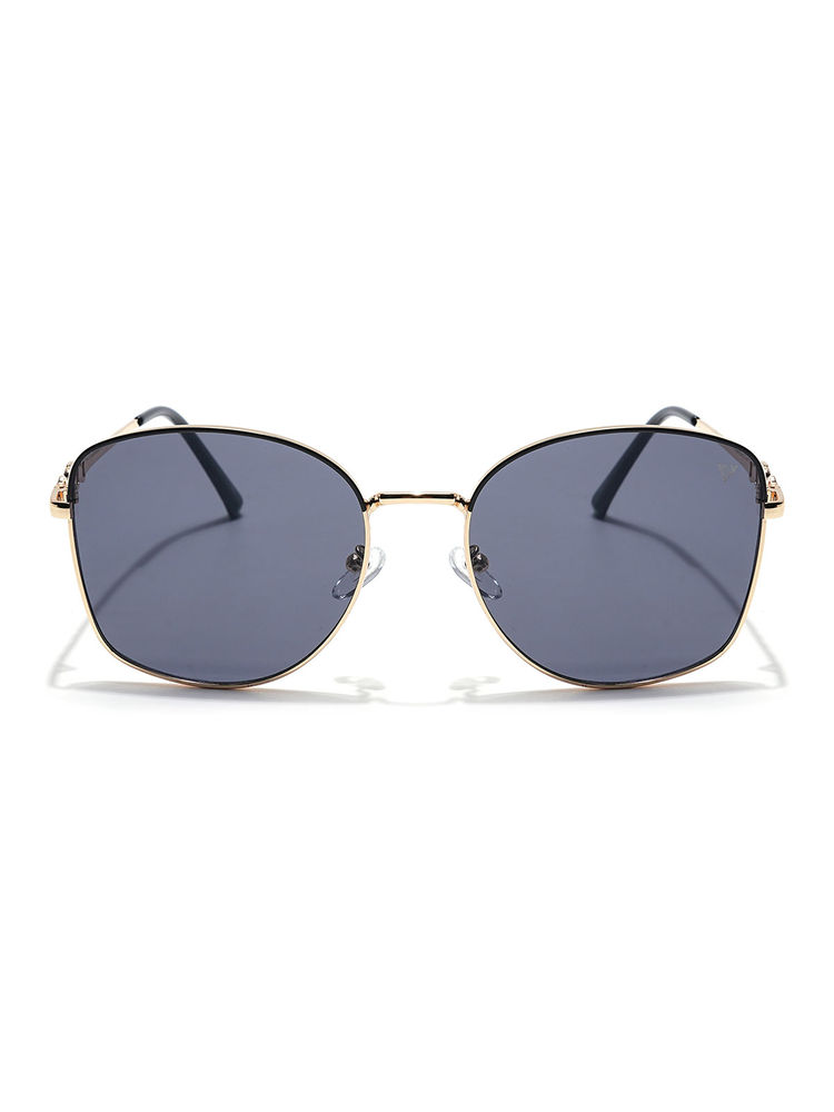 Voyage Women Gold Frame Black Lens Color Oversize Sunglass (55)-image-21