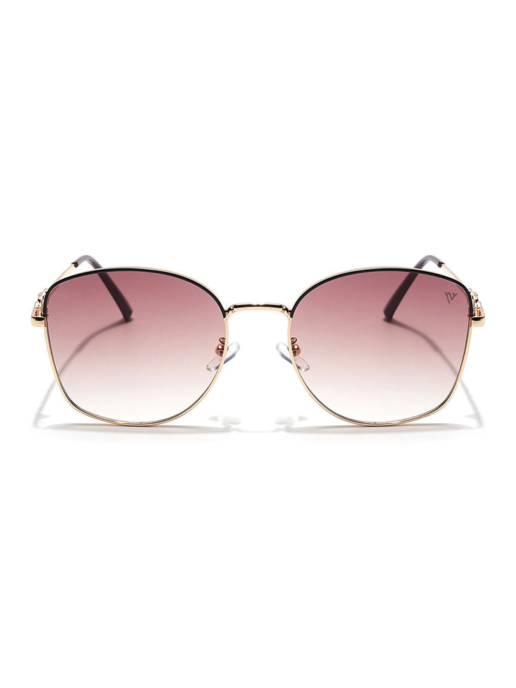 Voyage Women Gold Frame Brown Lens Color Oversize Sunglass (55)-image-25
