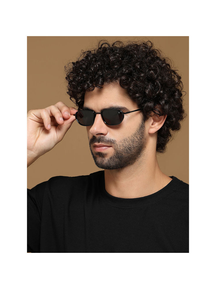 Voyage Unisex Black Frame Black Lens Color Rectangle Sunglass (54)-picture-21