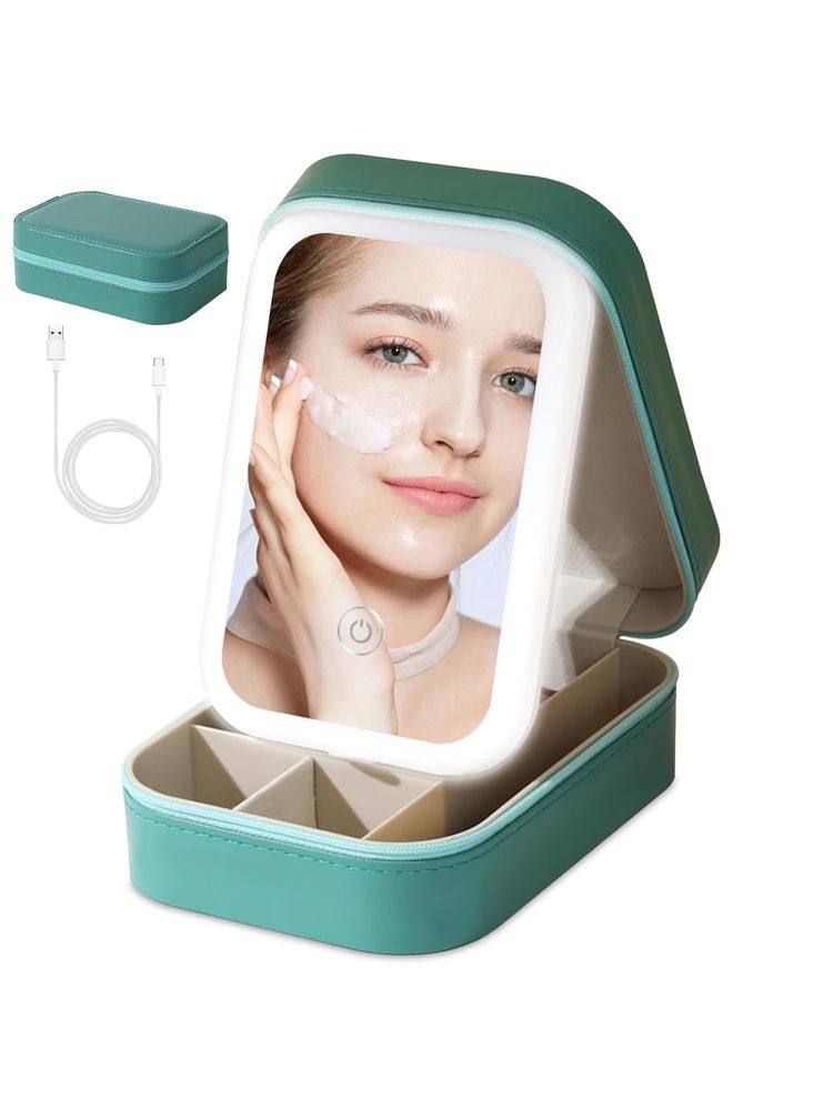 MAKEUP BY SITI Small Travel Led Makeup Mirror Case With 3 Adjustable Color Light-picture-19