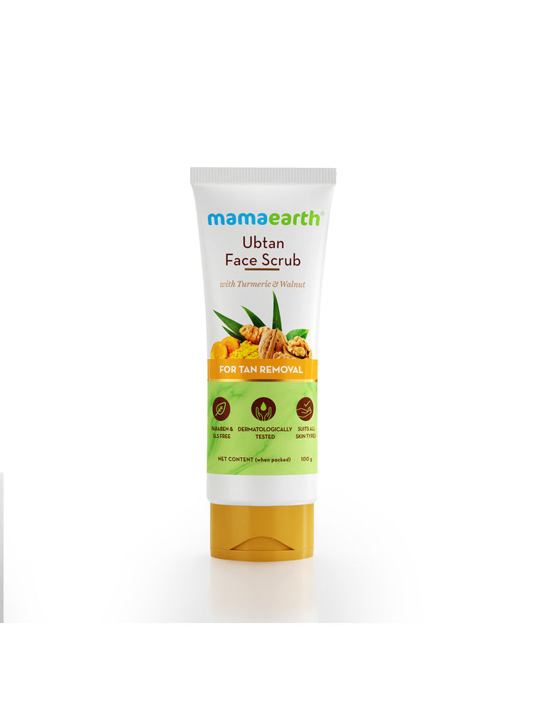 Mamaearth Ubtan Scrub For Face With Turmeric & Walnut For Tan Removal