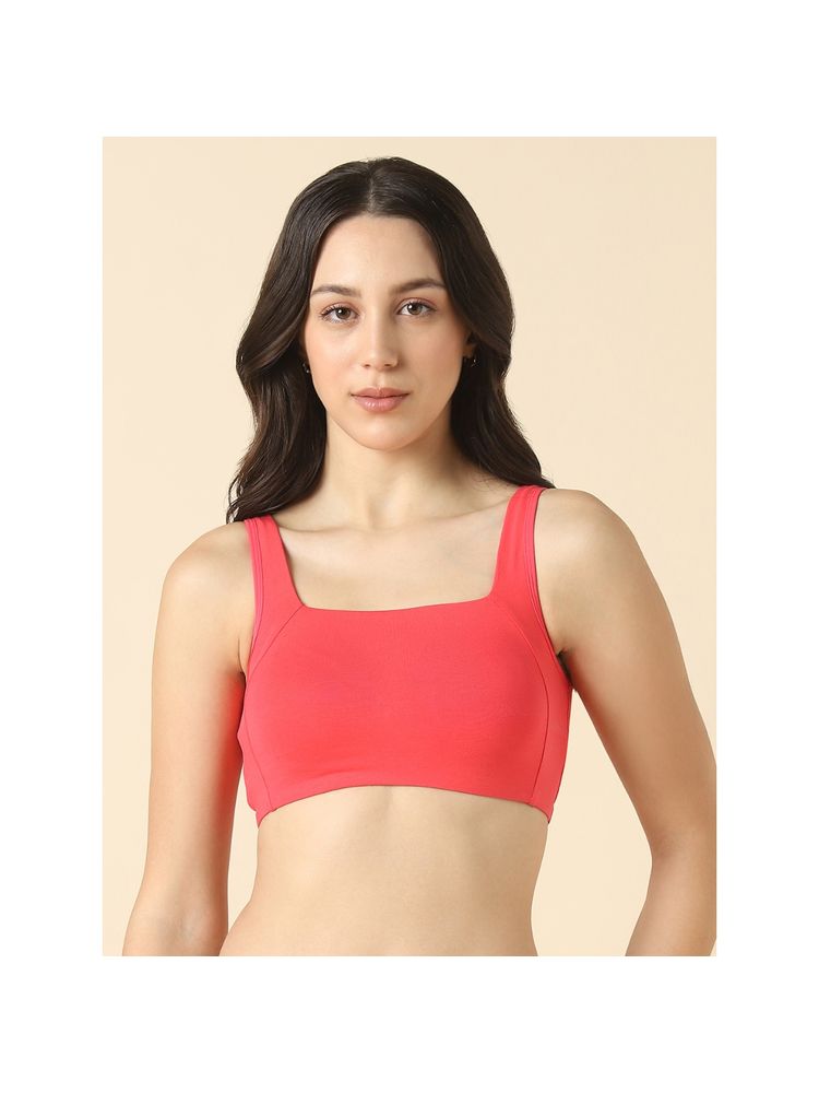 Van Heusen Women Cotton Solid Non Padded Full Coverage Seamless Pull On Bra - Coral-picture-22