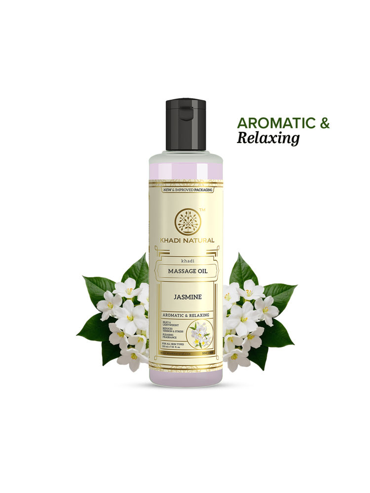 Khadi Natural Jasmine Massage Oil with a Floral Touch of Calm and Care