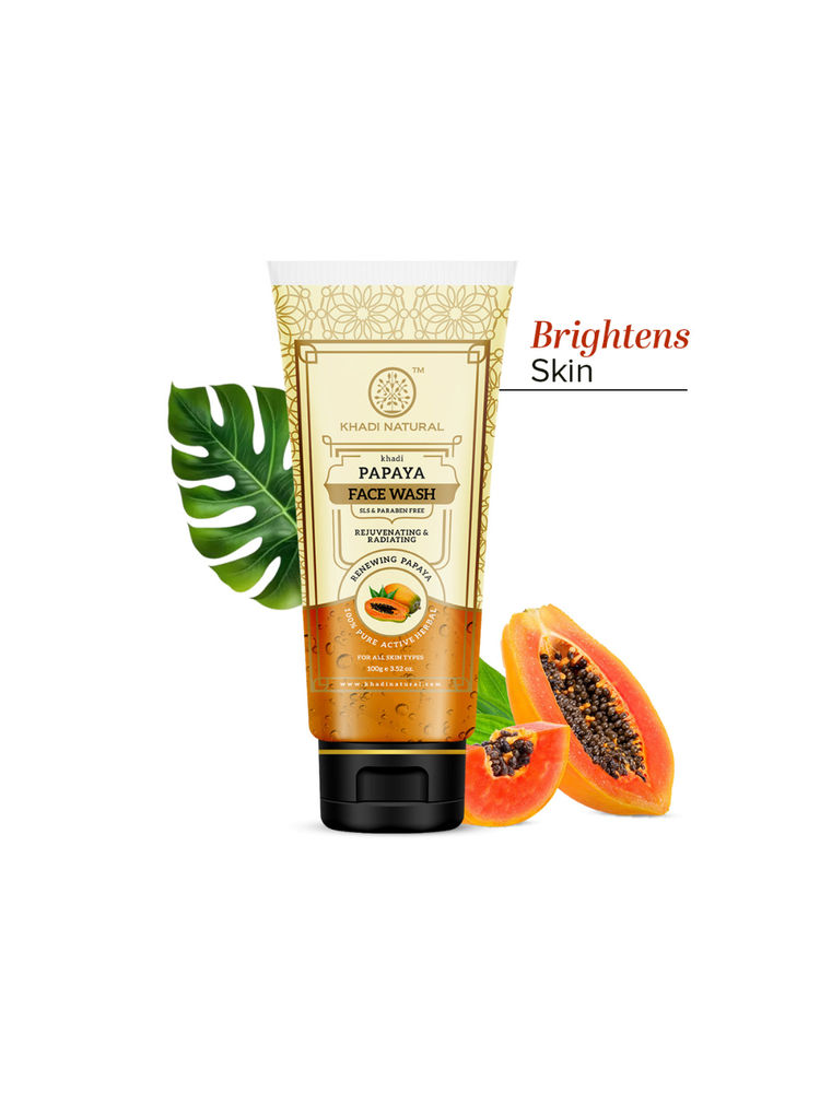Khadi Natural Papaya Face Wash for Pigmentation, Tan Removal and Patchy Skin-picture-21