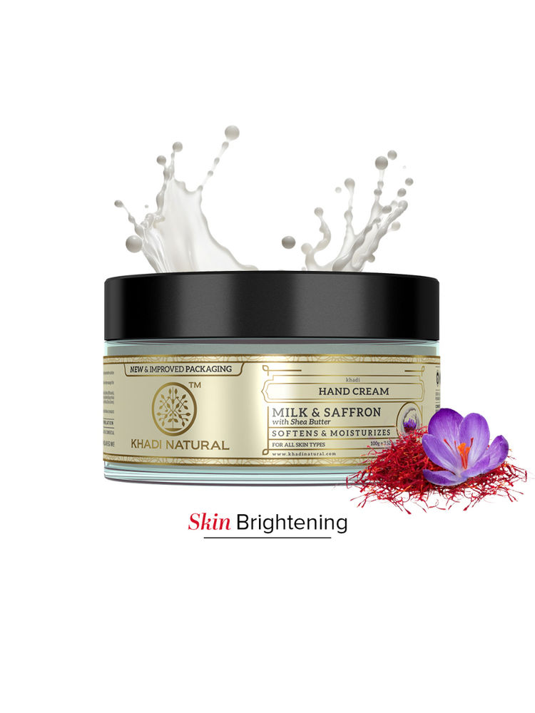 Khadi Natural Milk & Saffron Hand Cream for Dryness, Pigmentation and Rough Texture
