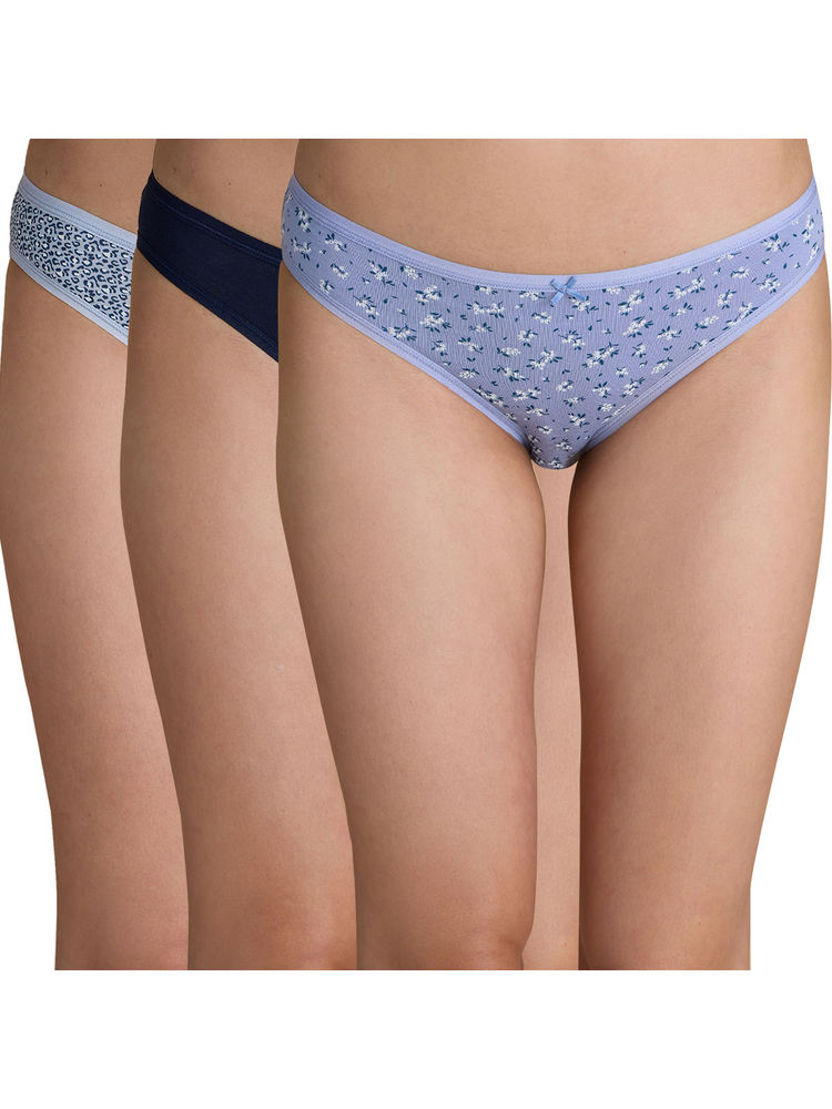 Nykd by Nykaa Low Rise Bikini Panty with Outer Elastic-NYP030 - Assortment 7 (Pack of 3)-picture-14